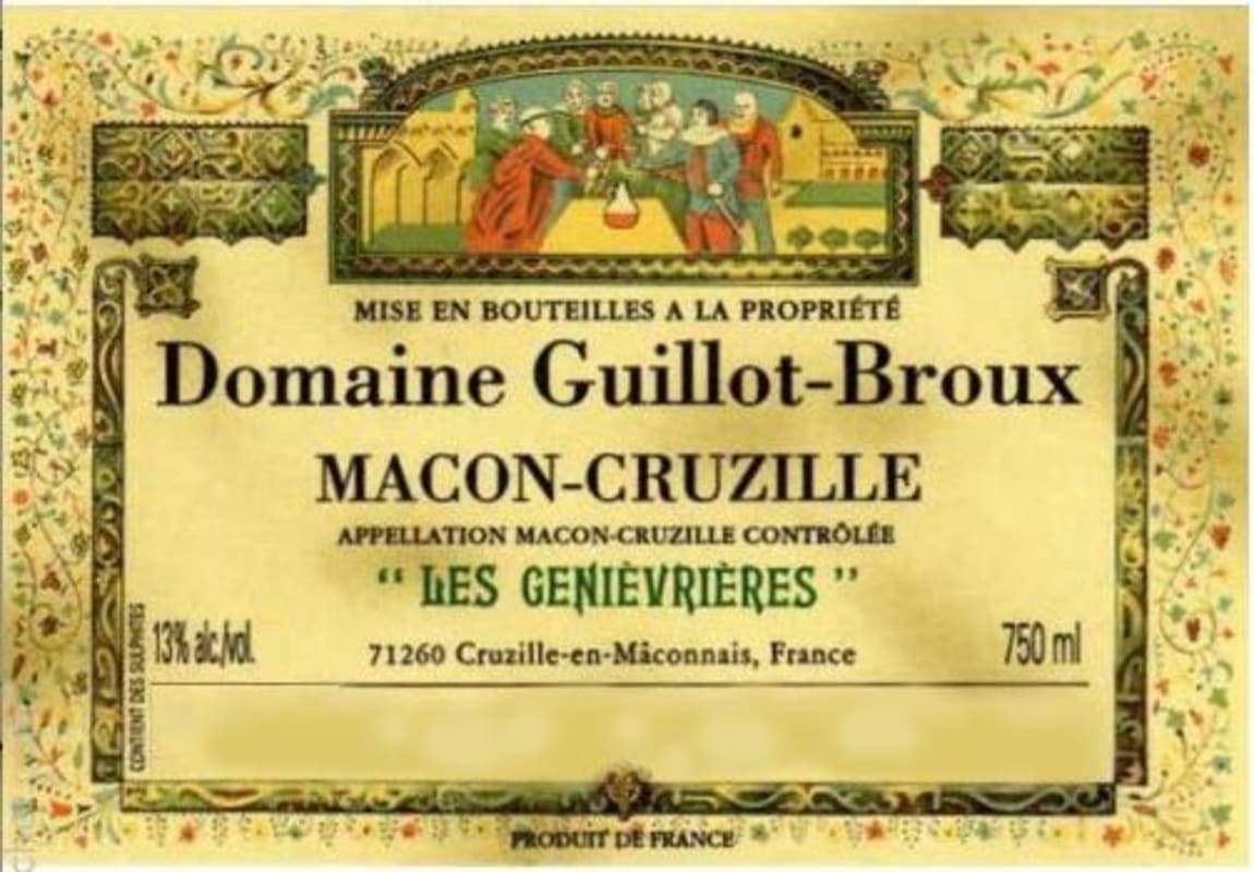 Domaine Guillot-Broux Macon-Cruzille Les Genievrieres Blanc 2012 Front Label