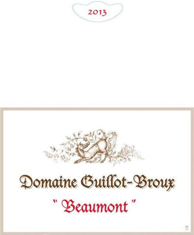Domaine Guillot-Broux Macon Cruzille Beaumont 2013 Front Label