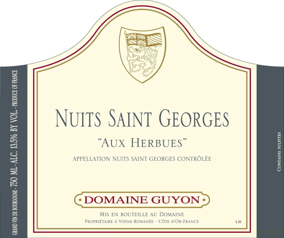Domaine Guyon Nuits Saint Georges Aux Herbues 2010 Front Label