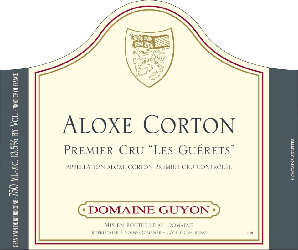 Domaine Guyon Aloxe Corton Les Guerets Premier Cru 2014 Front Label