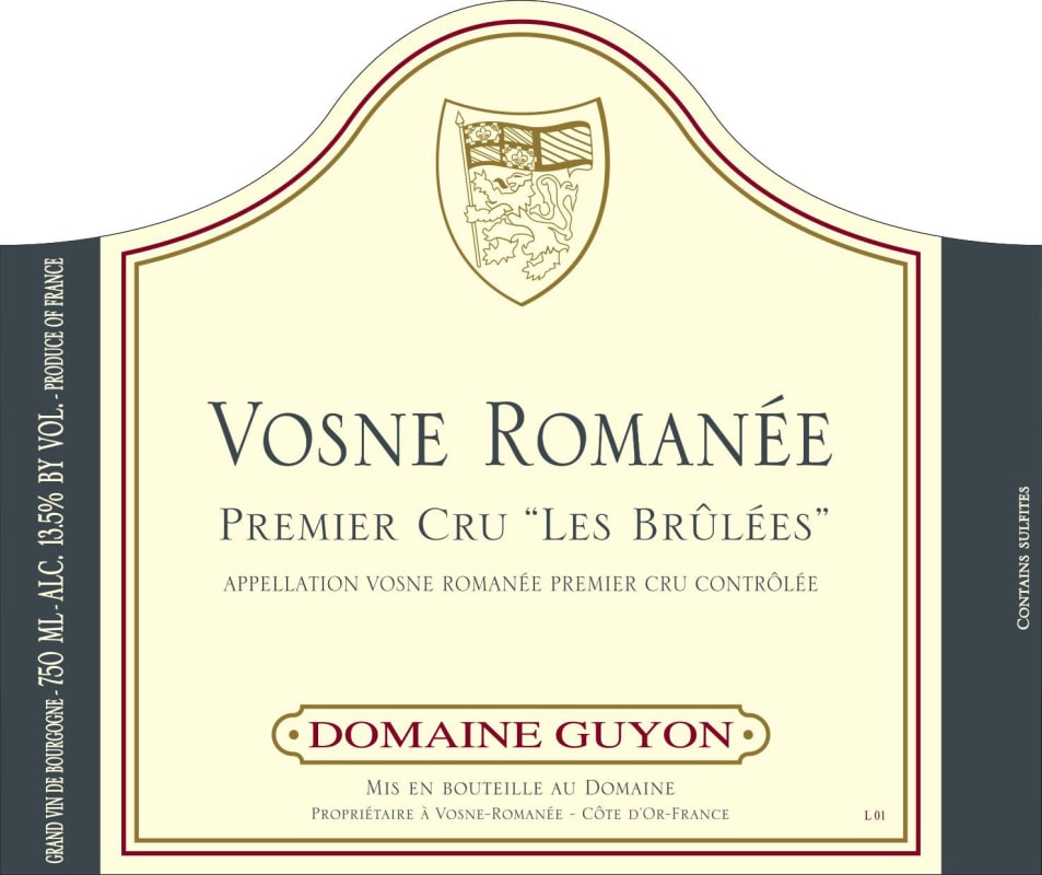 Domaine Guyon Vosne Romanee Les Brulees Premier Cru 2013 Front Label