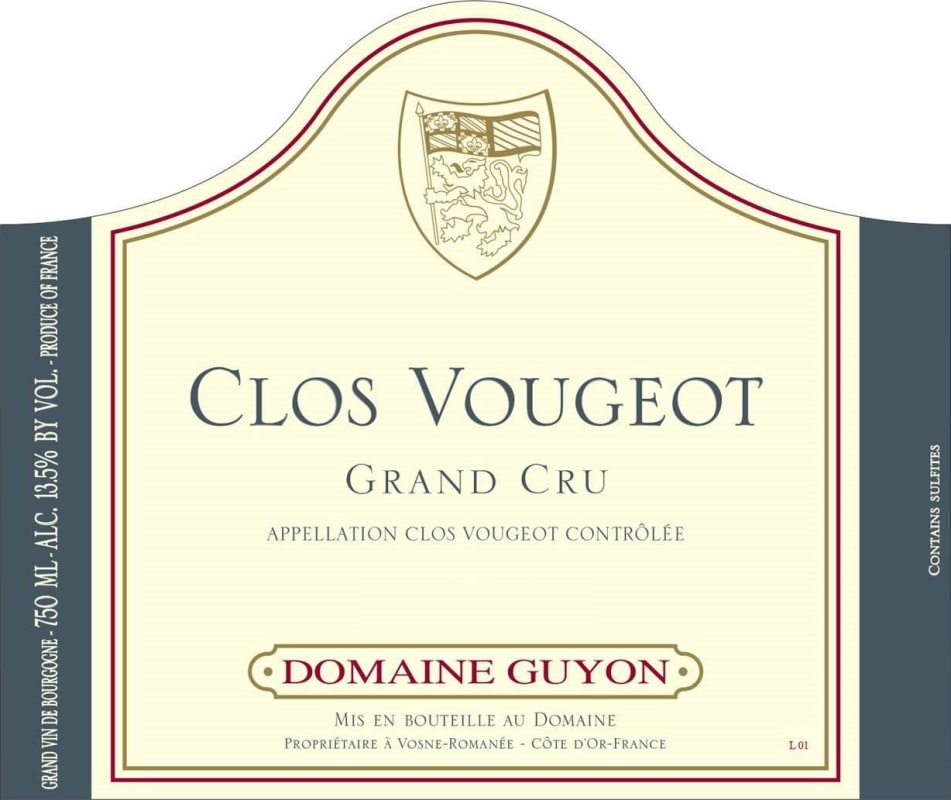 Domaine Guyon Clos Vougeot Grand Cru 2014 Front Label
