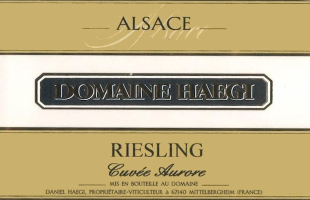 Domaine Haegi Alsace Cuvee Aurore Riesling 2014 Front Label
