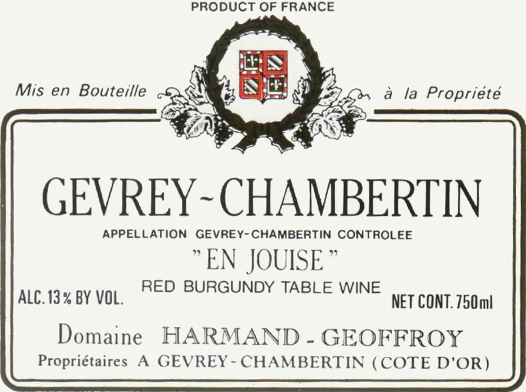 Domaine Harmand-Geoffroy Gevrey-Chambertin En Jouise 2005 Front Label