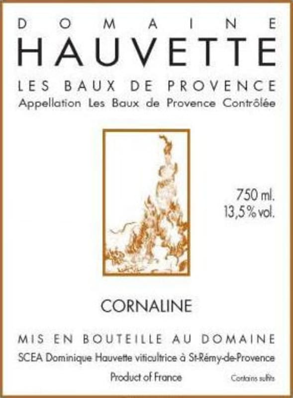 Domaine Hauvette Les Baux de Provence Cornaline Rouge 2008 Front Label