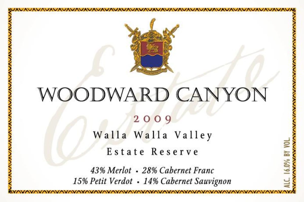 Woodward Canyon Estate Reserve Red 2009 Front Label