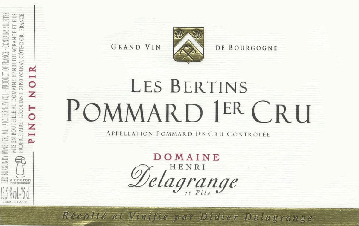 Domaine Henri Delagrange Pommard Les Bertins Premier Cru 2007 Front Label