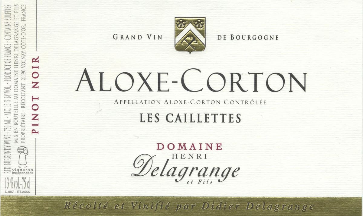 Domaine Henri Delagrange Aloxe-Corton Les Caillettes 2008 Front Label
