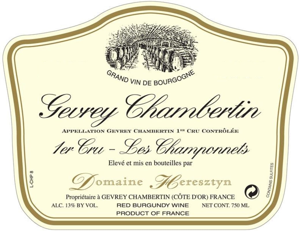 Domaine Heresztyn-Mazzini Gevrey-Chambertin Les Champonnets Premier Cru 2012 Front Label