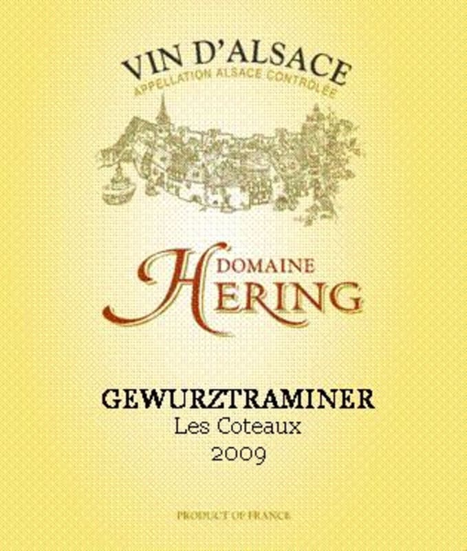 Domaine Hering Les Coteaux Gewurztraminer 2009 Front Label