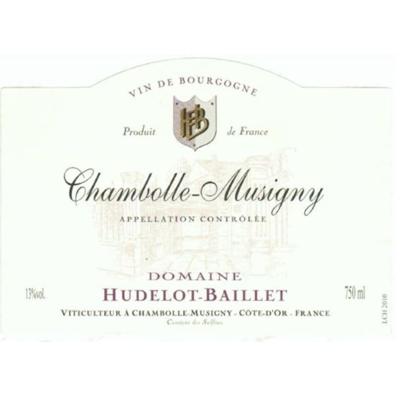 Domaine Hudelot-Baillet Chambolle-Musigny 2014 Front Label