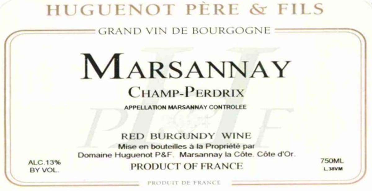 Domaine Huguenot Pere & Fils Marsannay Champ-Perdrix 2008 Front Label