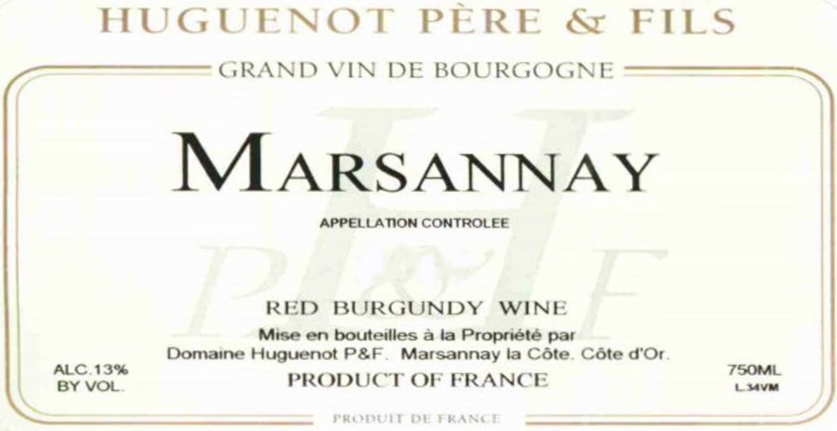 Domaine Huguenot Pere & Fils Marsannay 2005 Front Label