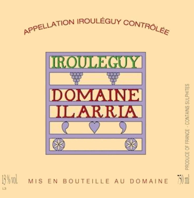 Domaine Ilarria Irouleguy 2012 Front Label