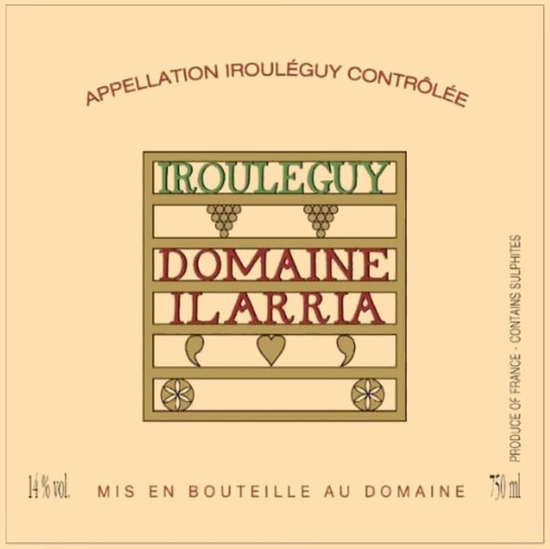Domaine Ilarria Irouleguy Blanc 2012 Front Label