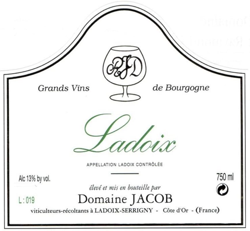 Domaine Jacob Ladoix Blanc 2014 Front Label