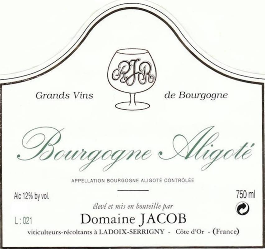 Domaine Jacob Bourgogne Aligote 2014 Front Label