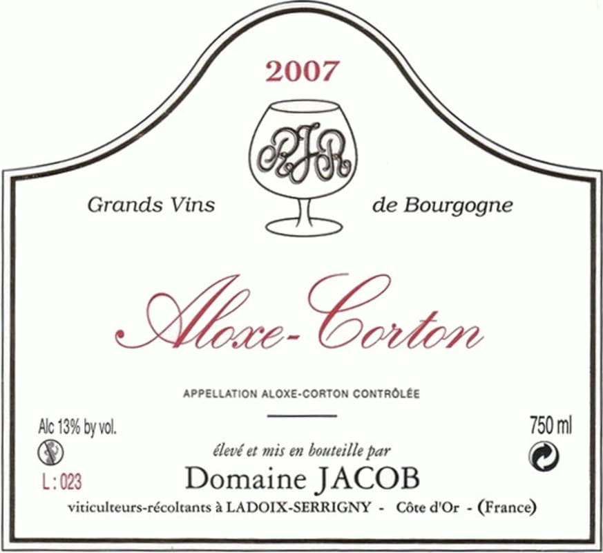 Domaine Jacob Aloxe-Corton 2007 Front Label