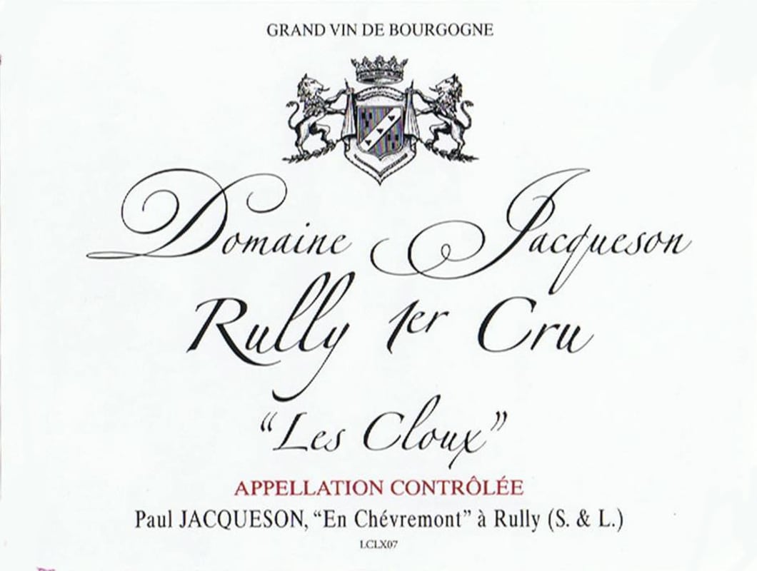 Domaine Jacqueson Rully Les Cloux Premier Cru 2009 Front Label
