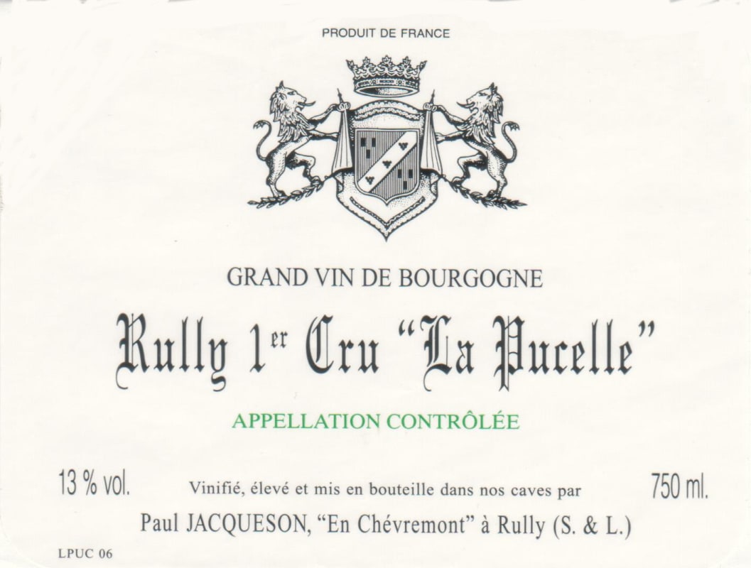 Domaine Jacqueson Rully La Pucelle Premier Cru 2011 Front Label