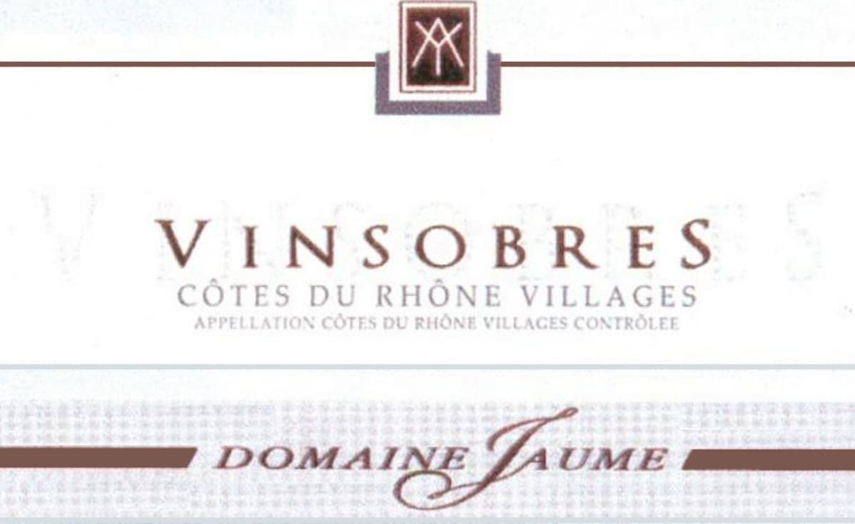 Domaine Jaume Vinsobres Cotes du Rhone Villages 2004 Front Label
