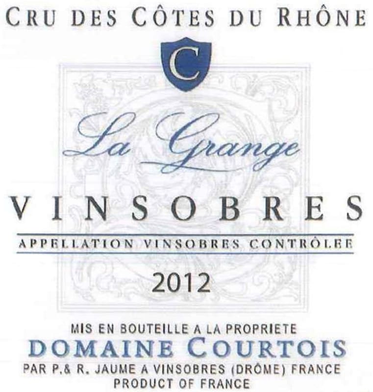 Domaine Jaume Vinsobres La Grange 2012 Front Label