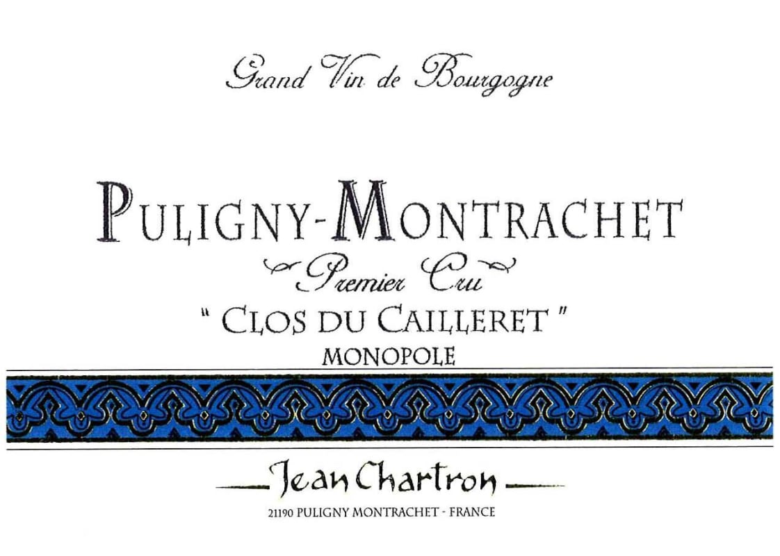 Domaine Jean Chartron Puligny-Montrachet Clos du Cailleret Premier Cru Monopole Blanc 2013 Front Label