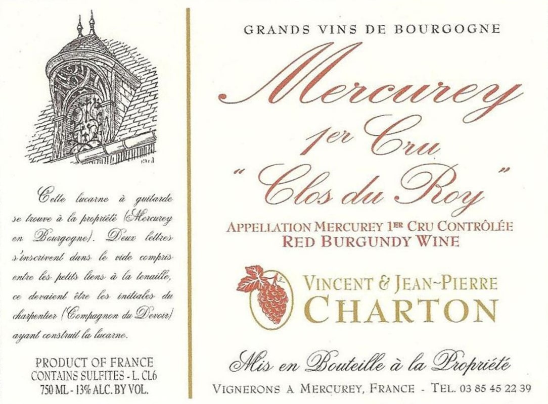 Domaine Jean Chartron Mercurey Clos du Roy Premier Cru 2012 Front Label