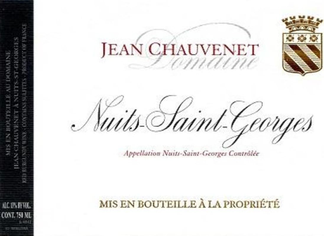 Domaine Jean Chauvenet Nuits-St-Georges 2012 Front Label