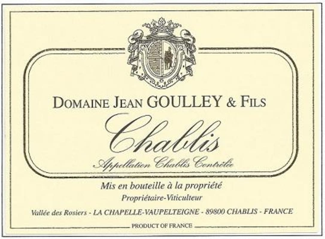 Domaine Jean Goulley et Fils Chablis 2012 Front Label