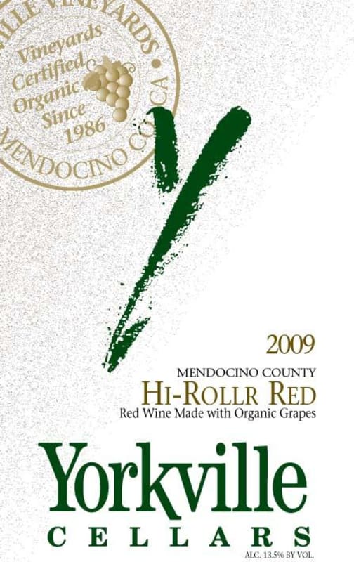 Yorkville Cellars Hi Roller Red 2009 Front Label
