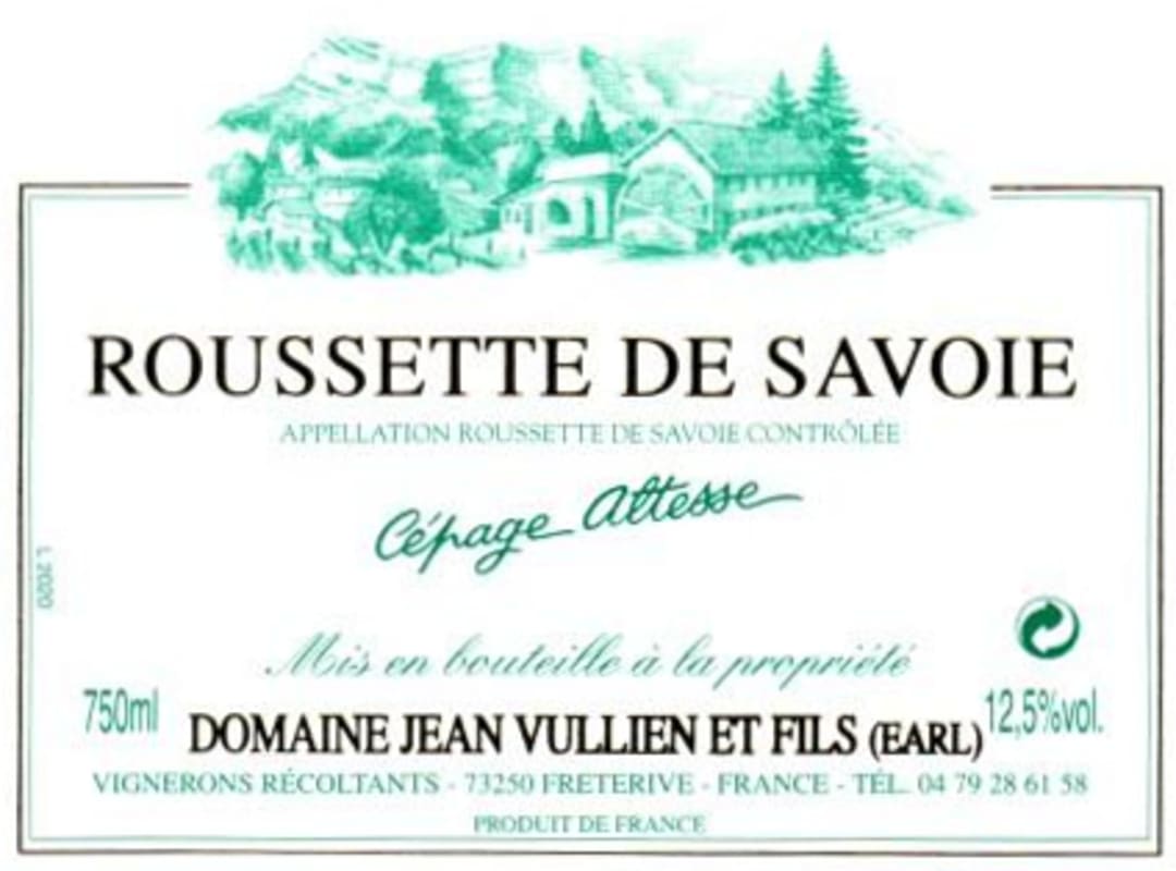 Domaine Jean Vullien Roussette de Savoie 2012 Front Label