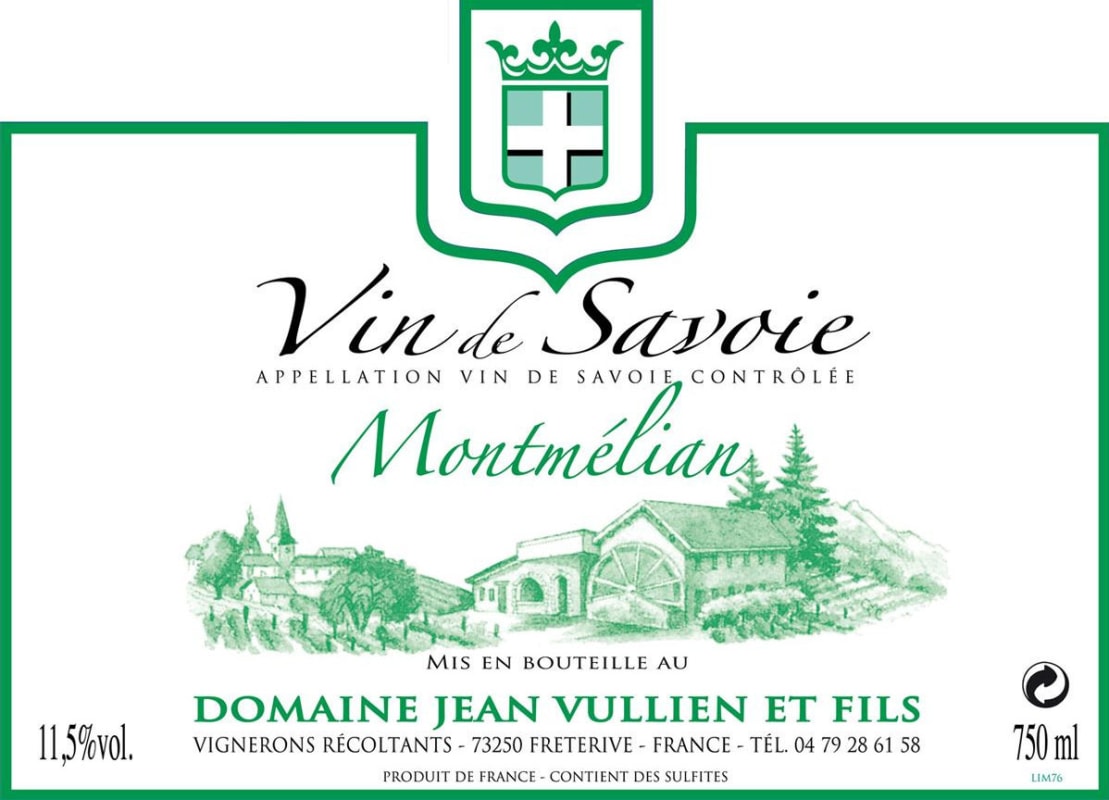 Domaine Jean Vullien Montmelian 2014 Front Label