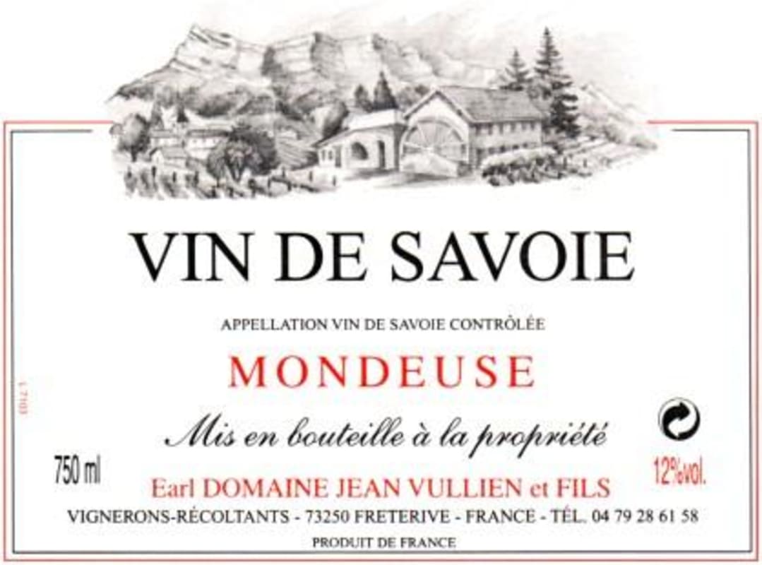 Domaine Jean Vullien Mondeuse 2015 Front Label