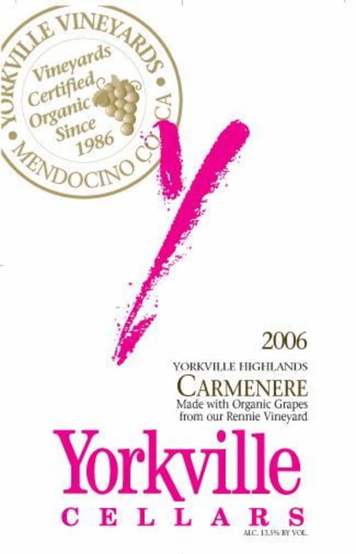 Yorkville Cellars Carmenere 2006 Front Label