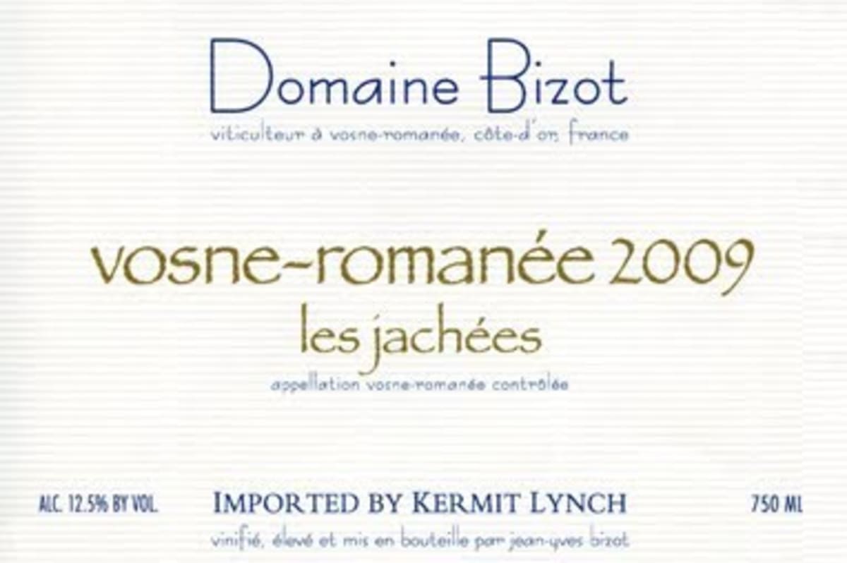 Jean-Yves Bizot Vosne-Romanee les Jachees 2009 Front Label
