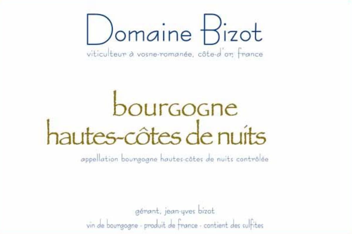 Jean-Yves Bizot Bourgogne Hautes Cotes de Nuits Blanc 2013 Front Label
