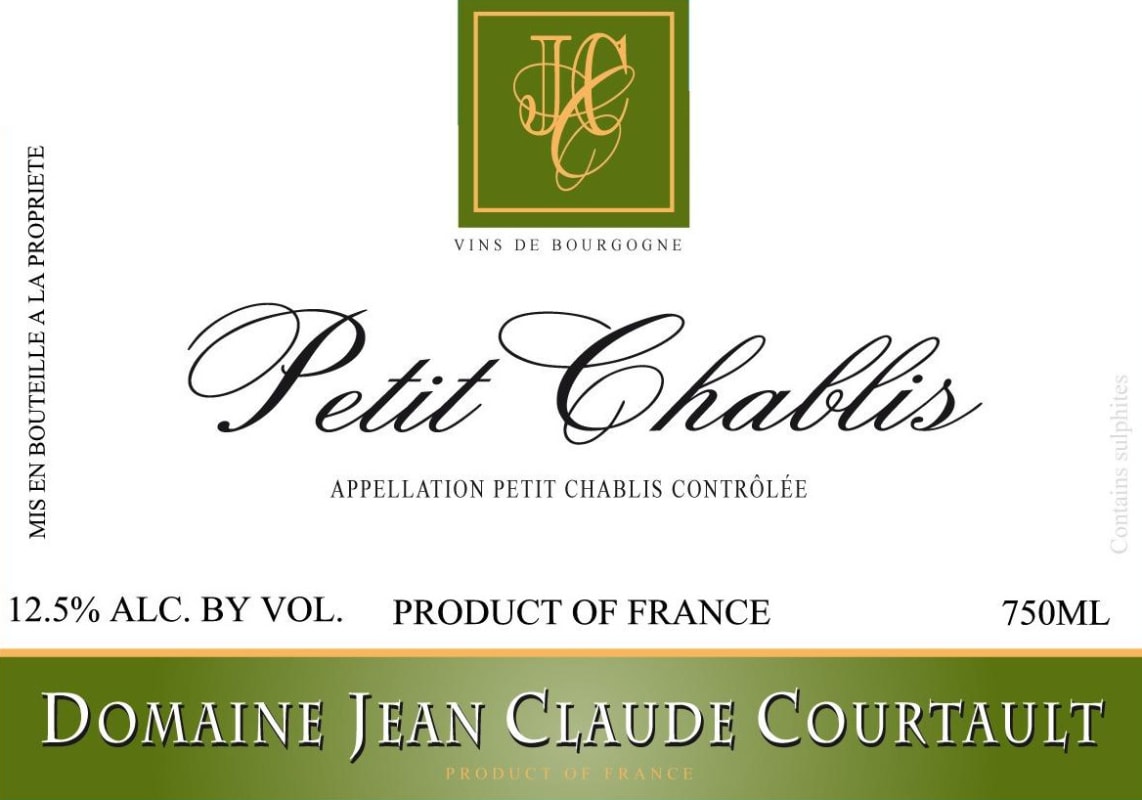 Domaine Jean-Claude Courtault Petit Chablis 2014 Front Label