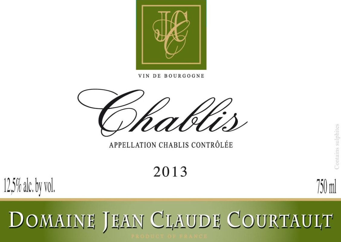 Domaine Jean-Claude Courtault Chablis 2013 Front Label