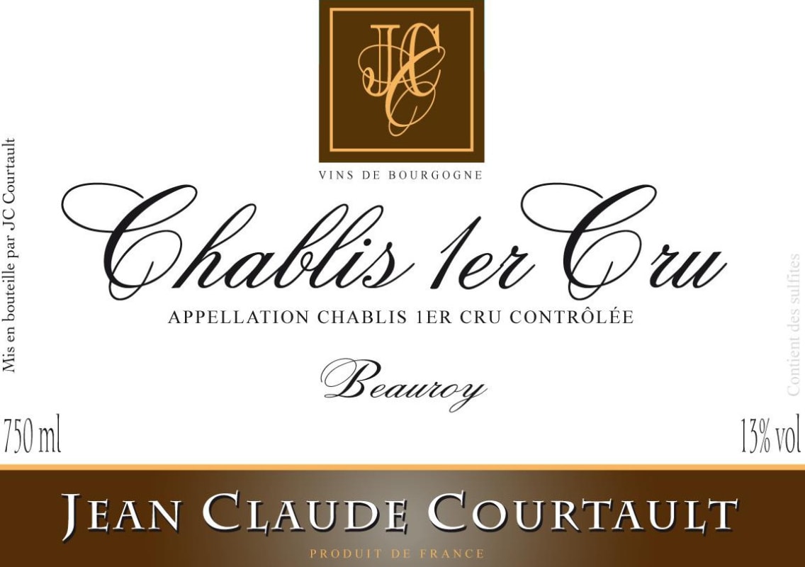 Domaine Jean-Claude Courtault Chablis Beauroy Premier Cru 2014 Front Label