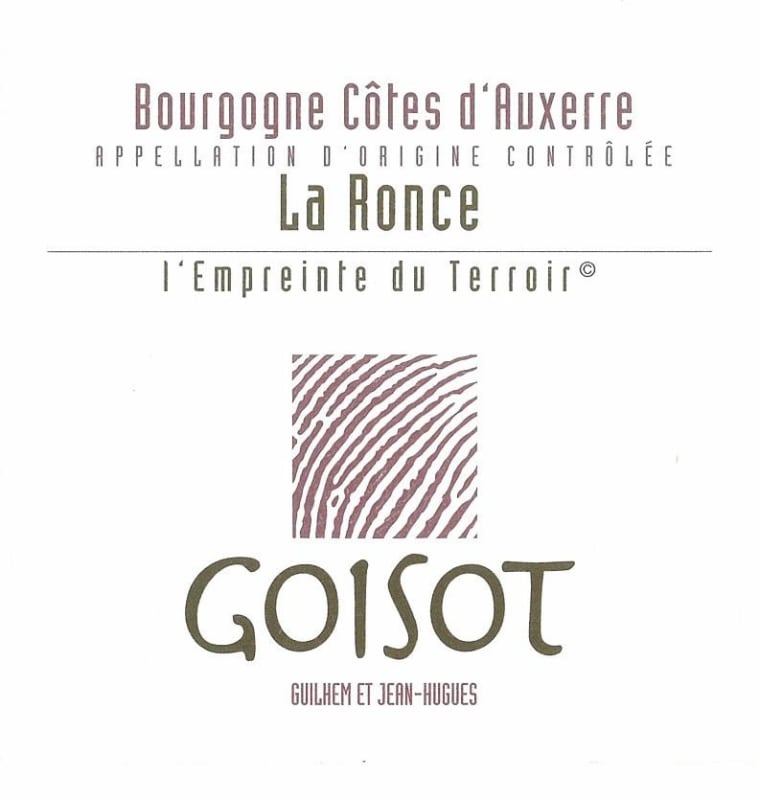 Domaine Goisot Bourgogne Cotes d'Auxerre La Ronce 2014 Front Label