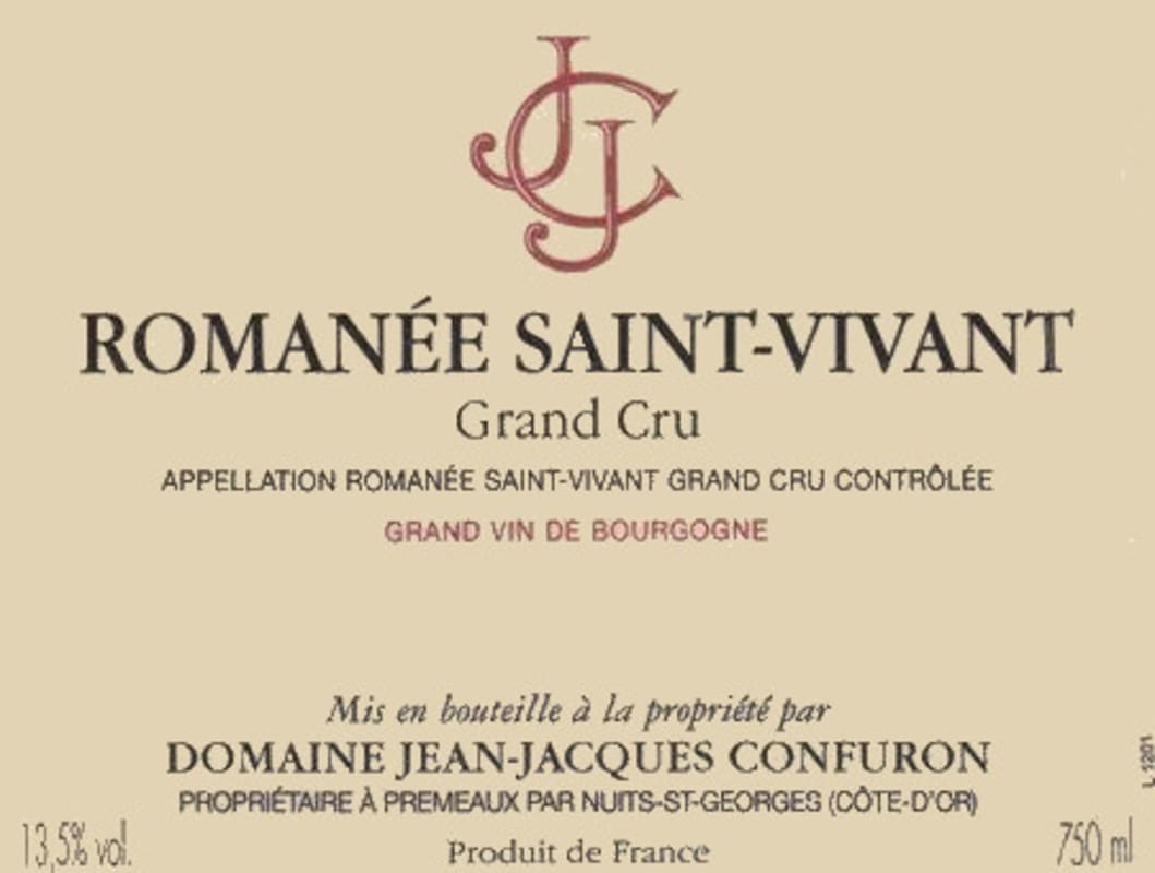 Jean-Jacques Confuron Romanee Saint-Vivant Grand Cru 2009 Front Label