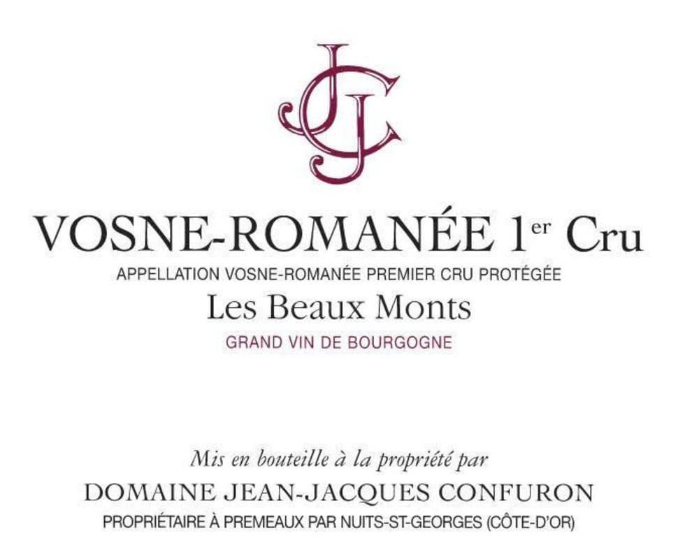 Jean-Jacques Confuron Vosne-Romanee Les Beaux Monts Premier cru 2014 Front Label