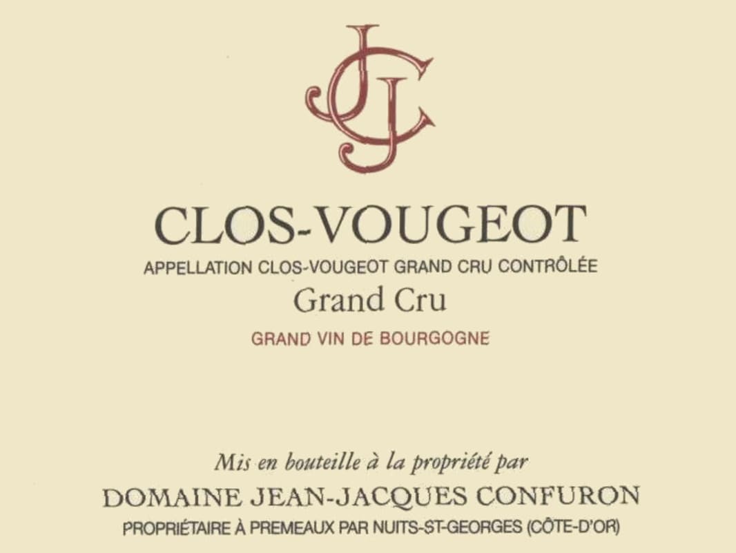 Jean-Jacques Confuron Clos-Vougeot Grand Cru 2010 Front Label