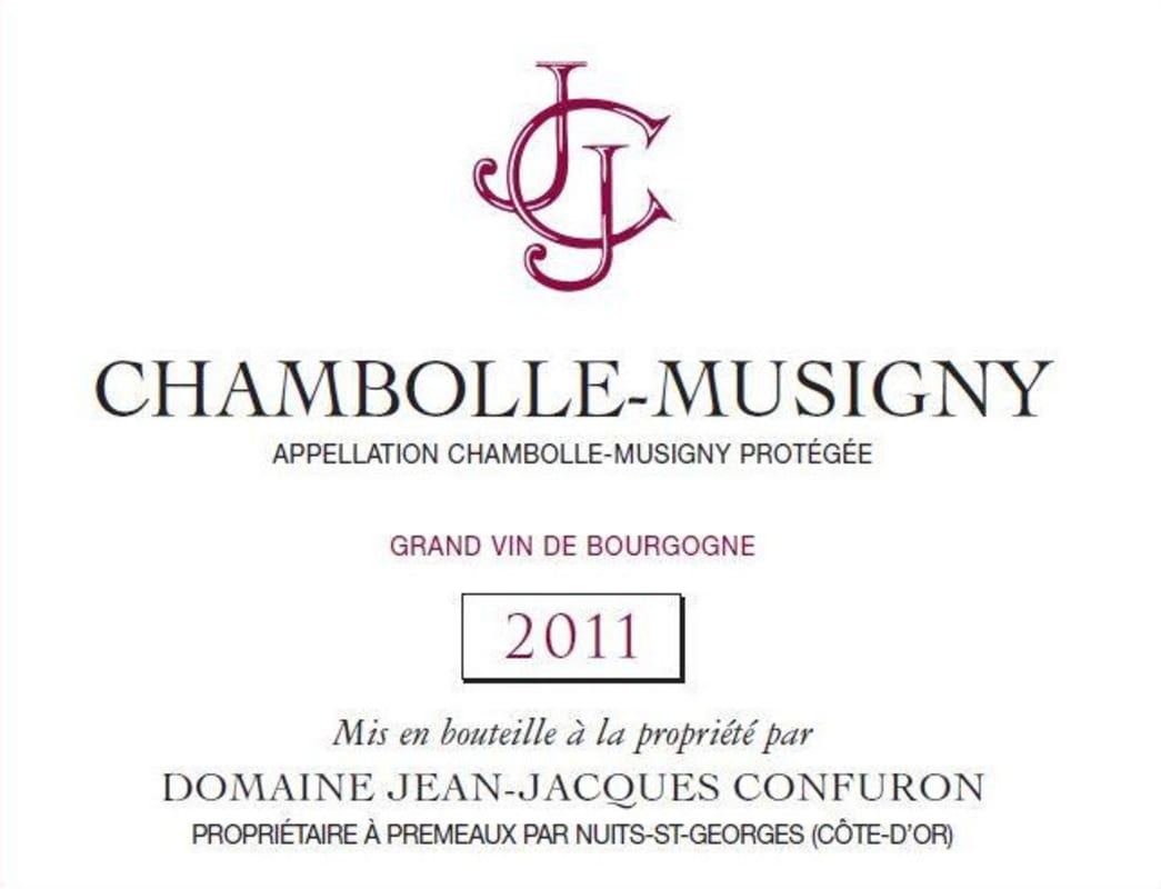 Jean-Jacques Confuron Chambolle-Musigny 2011 Front Label