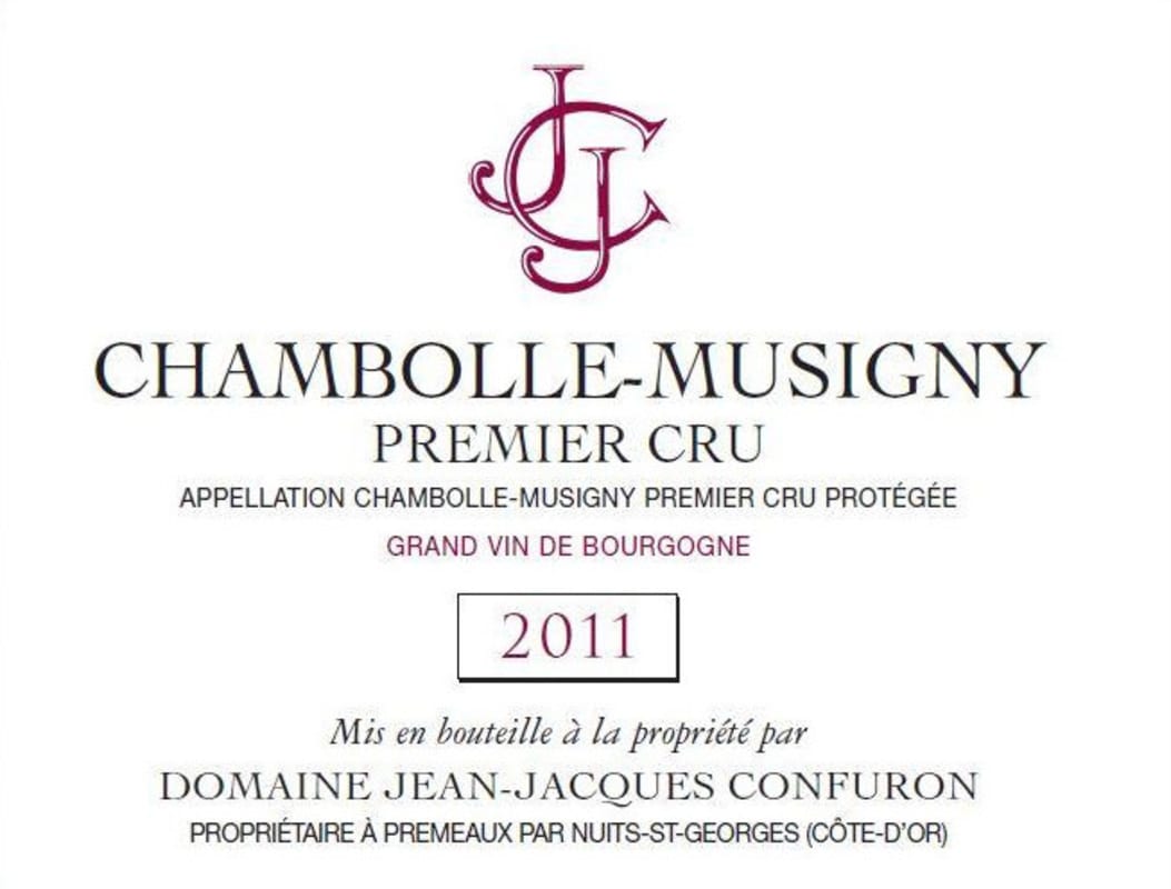 Jean-Jacques Confuron Chambolle-Musigny Premier Cru 2011 Front Label