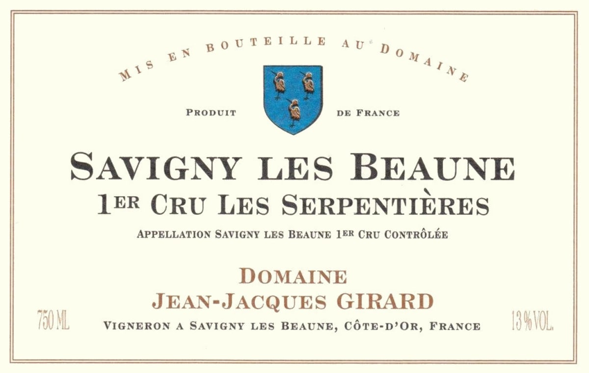 Domaine Jean-Jacques Girard Savigny-les-Beaune Les Serpentiers Premier Cru 2013 Front Label