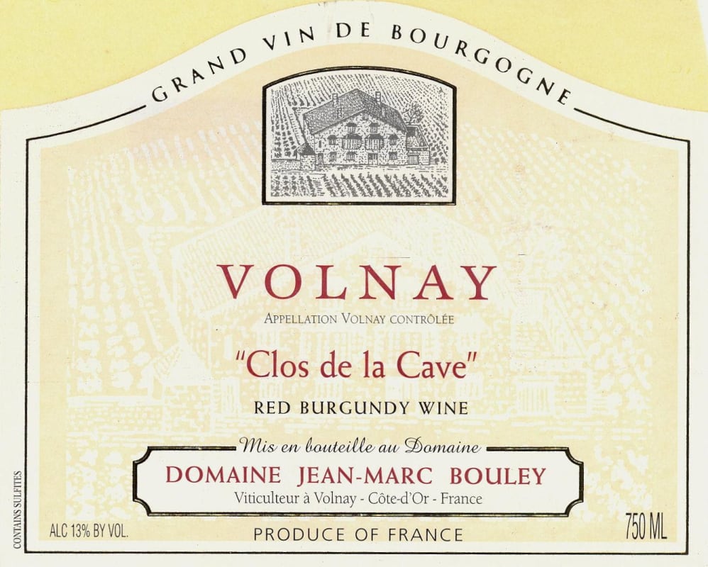 Domaine Jean-Marc et Thomas Bouley Volnay Clos de la Cave 2011 Front Label