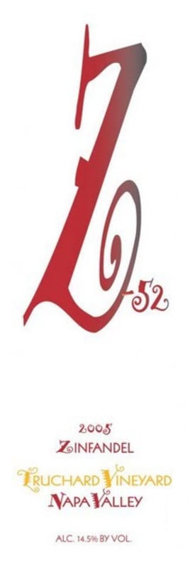 Z-52 Truchard Vineyard Zinfandel 2005 Front Label