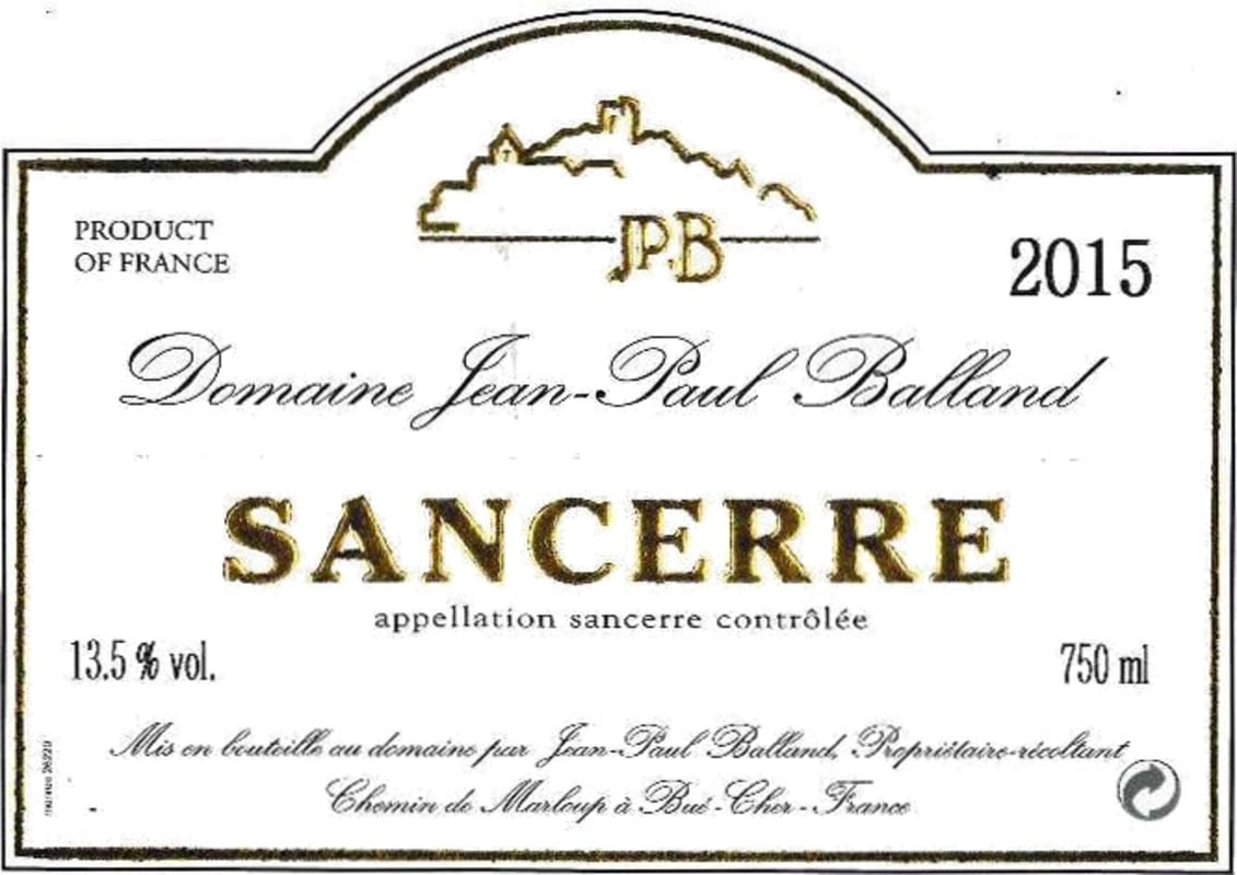 Domaine Jean-Paul Balland Sancerre Rose 2015 Front Label
